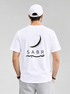 Sabr Patience Islamic T-Shirt | Crescent Moon & Arabic Typography