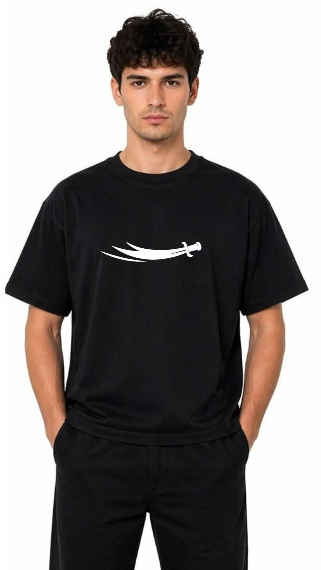 Saif Al-Haq Premium T-Shirt – Black | 210 GSM 100% Cotton ⚔️