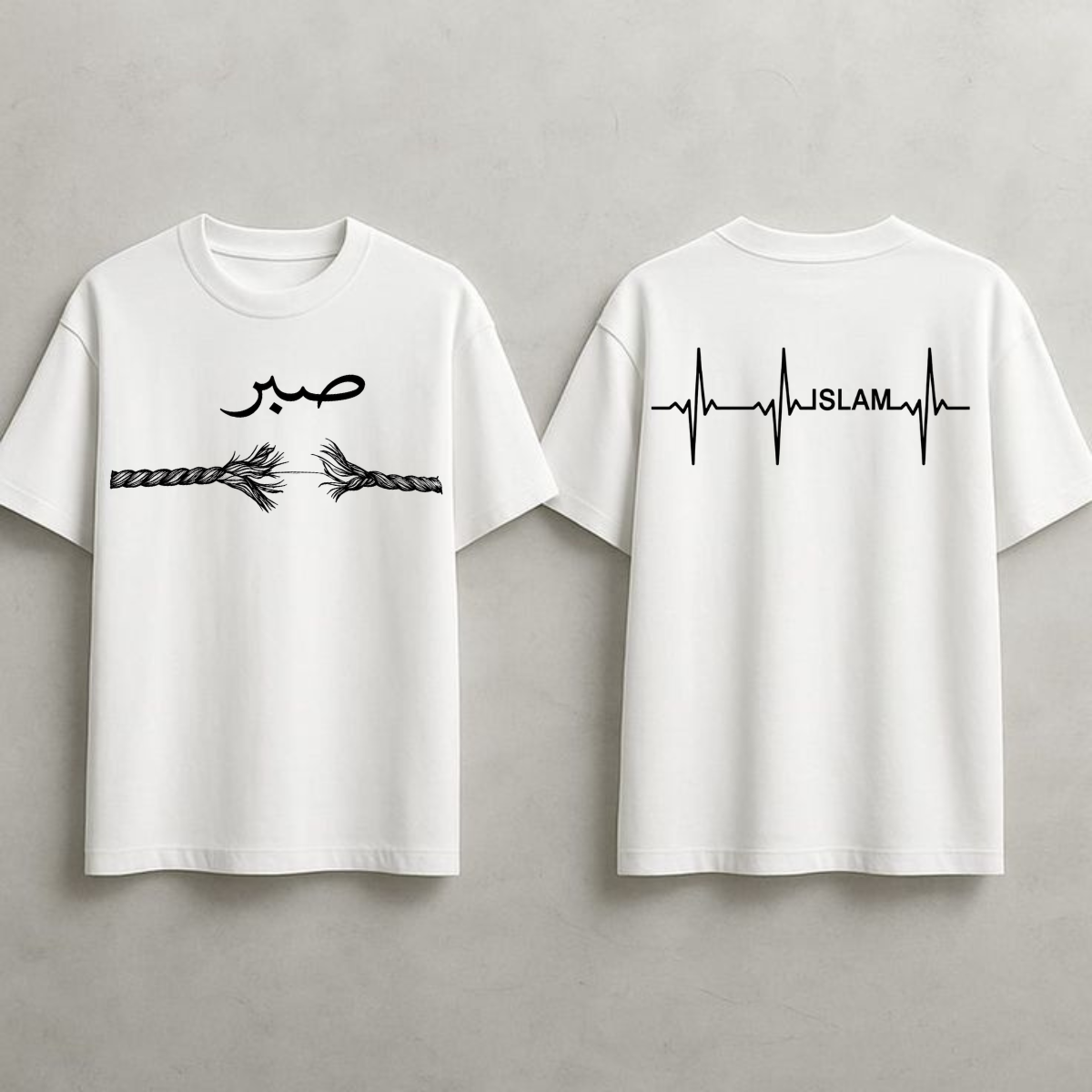 🖤 Sabr Heartbeat – Premium Islamic T-Shirt | 210 GSM 100% Cotton