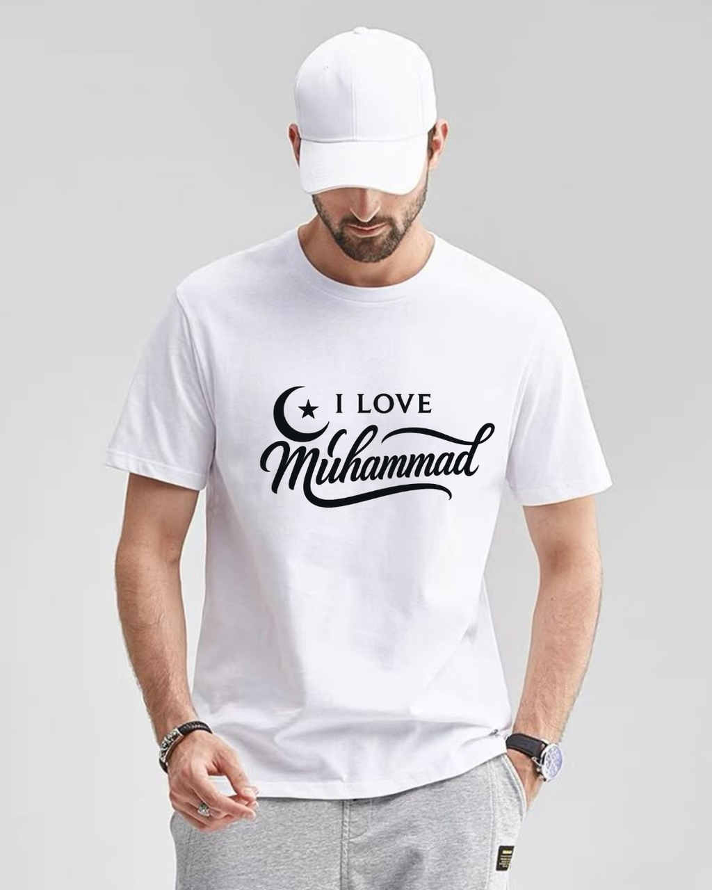 I Love Muhammad ﷺ Premium Oversized T-Shirt | 210 GSM | 100% Cotton
