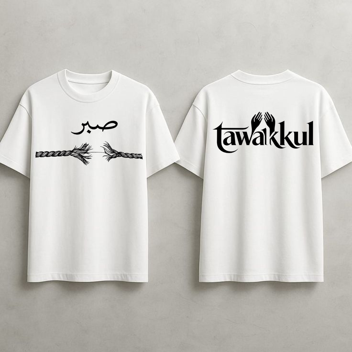 **Sabr & Tawakkul – Premium Islamic T-Shirt | 210 GSM 100% Cotton**