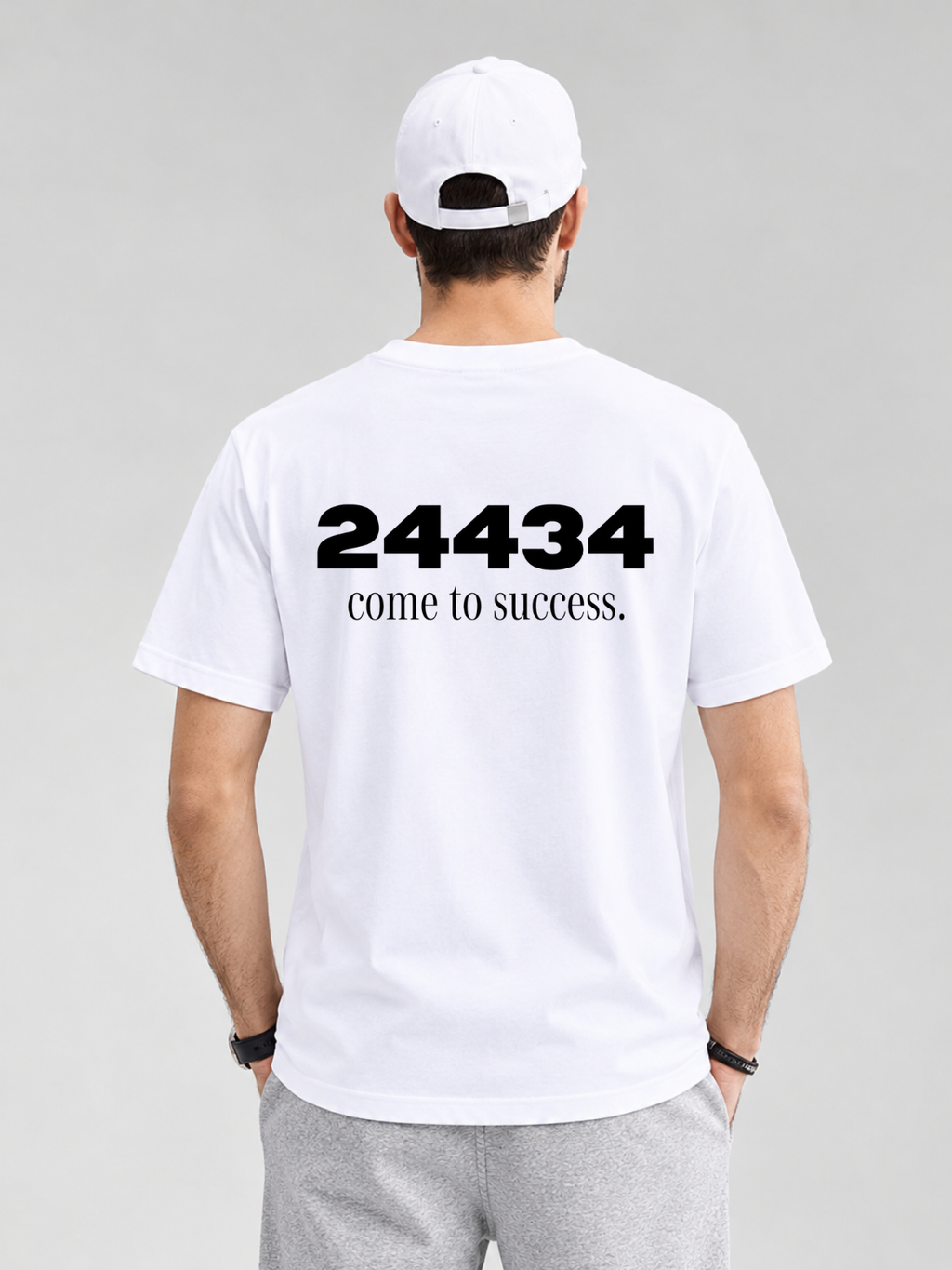 Deen Bazar Muslim Calligraphy White T-Shirt – 24434 Come to Success Islamic Graphic Tee