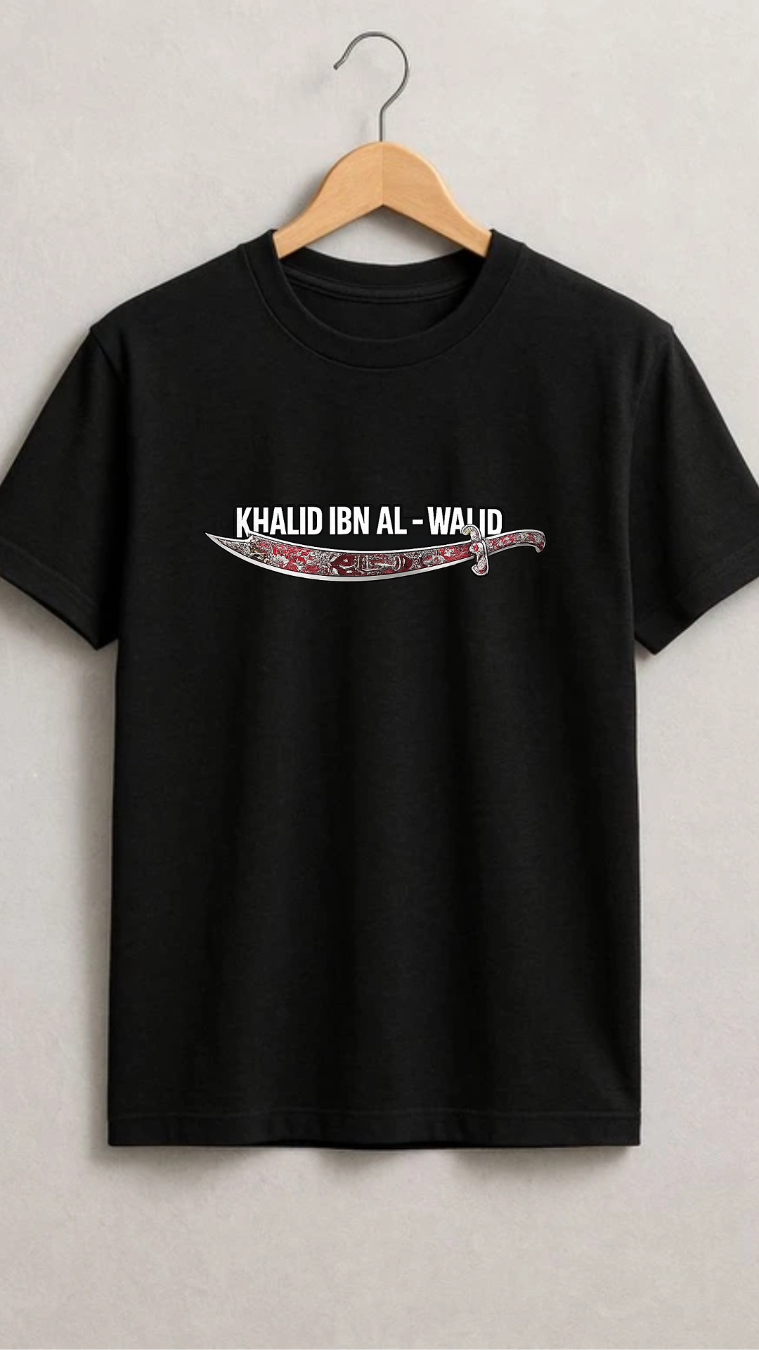 Khalid Ibn Al-Walid Legacy Tee – Black | 210 GSM Premium Cotton ⚔️