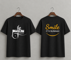 Deen Bazar Muslim Calligraphy T-Shirt | White Islamic Graphic Tee with Smile It’s Sunnah Back Print