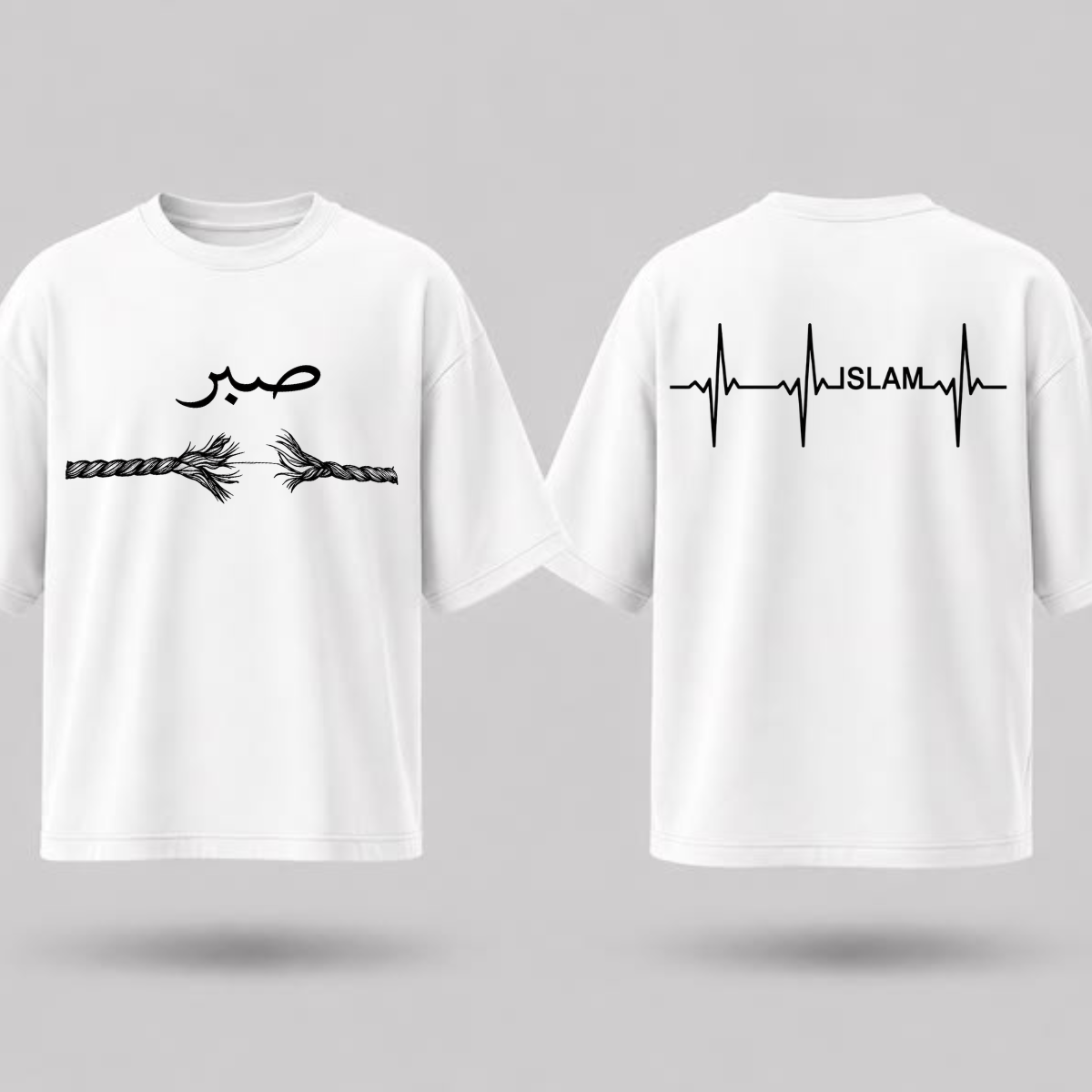 🖤 Sabr Heartbeat – Premium Islamic T-Shirt | 210 GSM 100% Cotton
