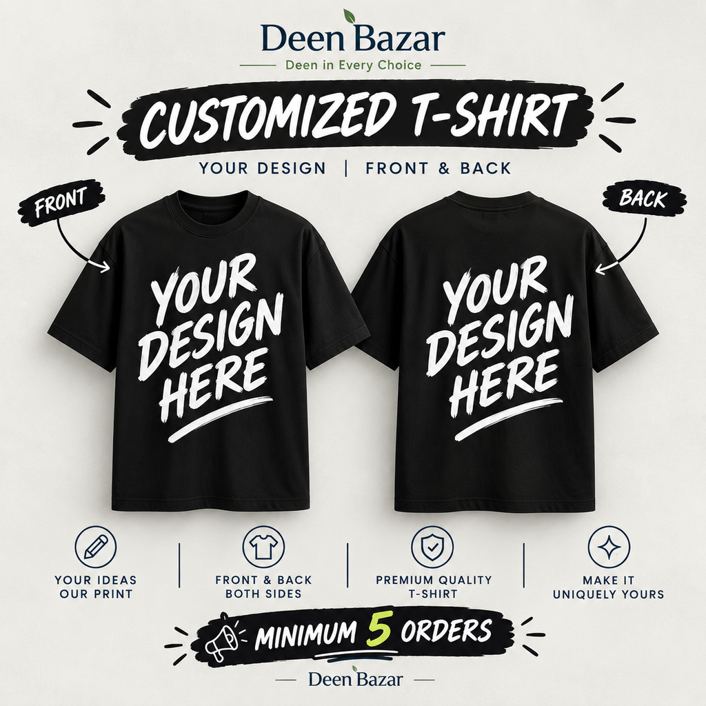 CUSTOMIZED T-SHIRT 👕 YOUR DESIGN • FRONT & BACK  MINIMUM 5 T-SHIRTS ORDER REQUIRED  30% ADVANCE PAYMENT TO CONFIRM YOUR ORDER  📲 Send Your Design on WhatsApp