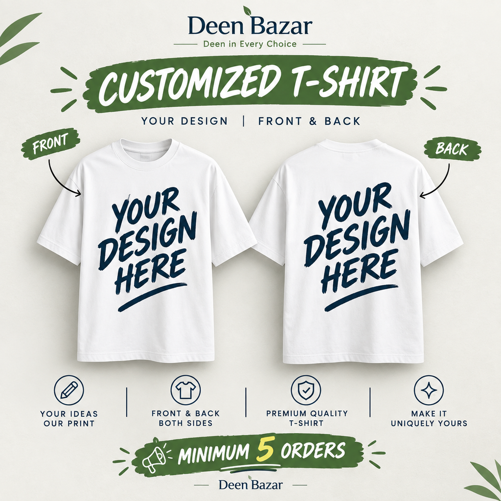 CUSTOMIZED T-SHIRT 👕 YOUR DESIGN • FRONT & BACK  MINIMUM 5 T-SHIRTS ORDER REQUIRED  30% ADVANCE PAYMENT TO CONFIRM YOUR ORDER  📲 Send Your Design on WhatsApp