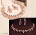 Deen Bazar Women's Minimal Alloy Necklace and Earrings Jewellery Set