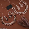 Deen Bazar Women's Pearl Work Alloy Necklace and Earrings Jewellery Set