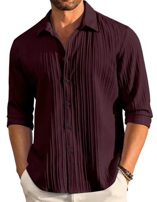 Coofandy Men’s Navy Blue Self-Design Shirt – Textured Regular Fit Casual Shirt (Pack of 2)