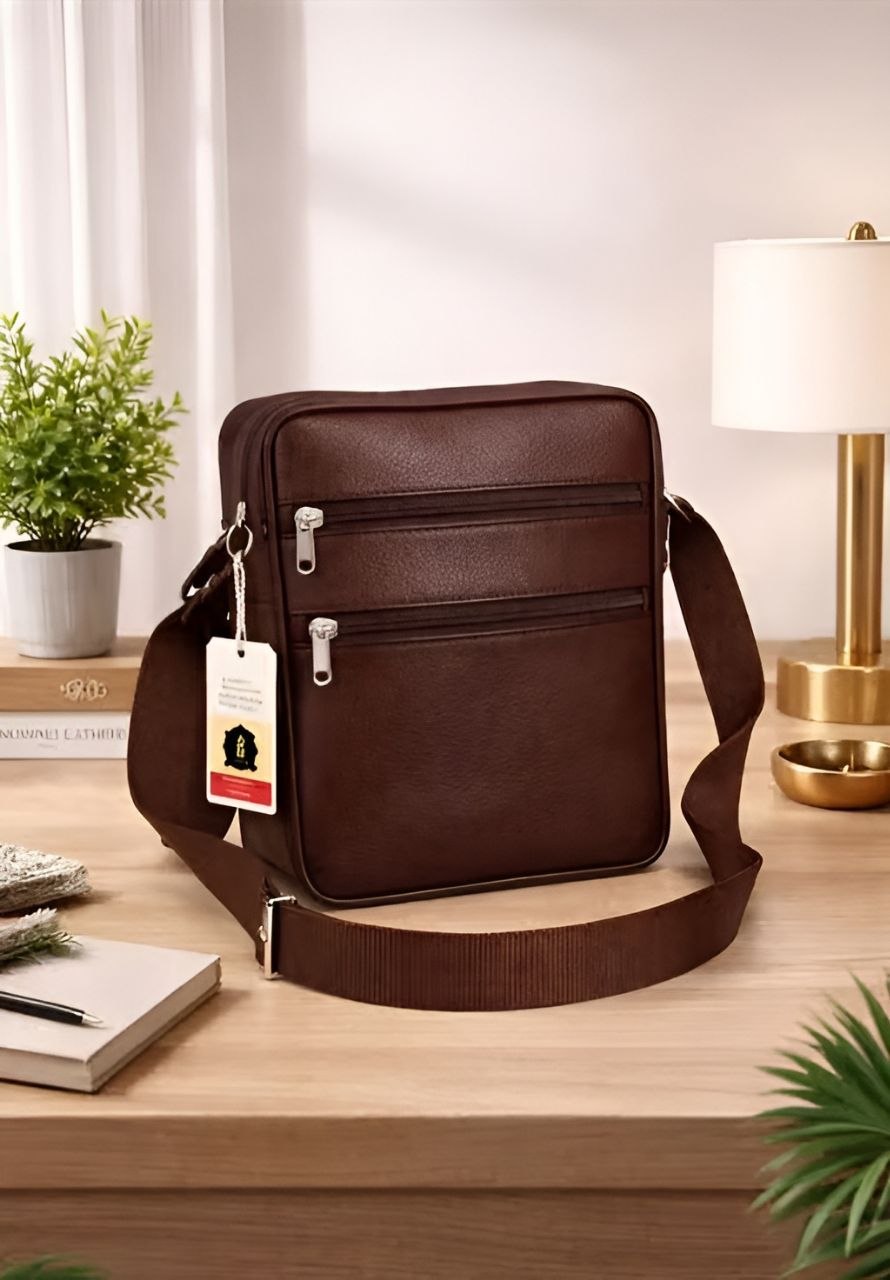 Men Sling Bag Side Bag for Men Travel Tan ,Crossbody Shoulder Bag