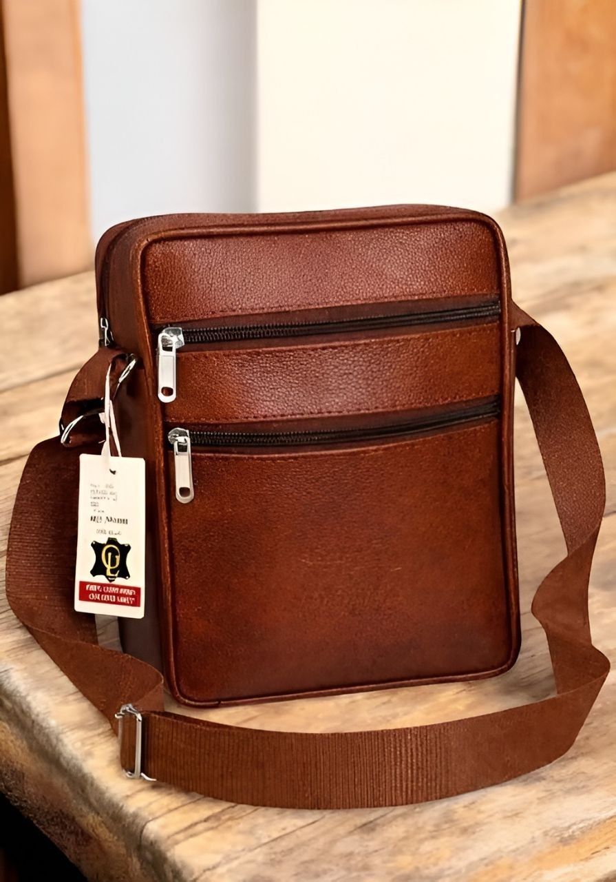 Men Sling Bag Side Bag for Men Travel Tan ,Crossbody Shoulder Bag
