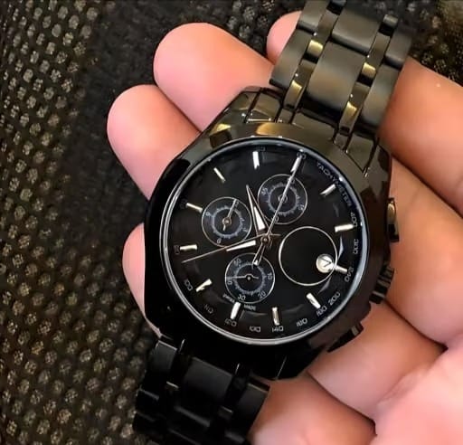Deen Bazar Day & Date Men's Black Chain Analog Watch – Classic Professional Style