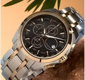 Deen Bazar Men's Black Dial Silver Stainless Steel Chain Analog Watch