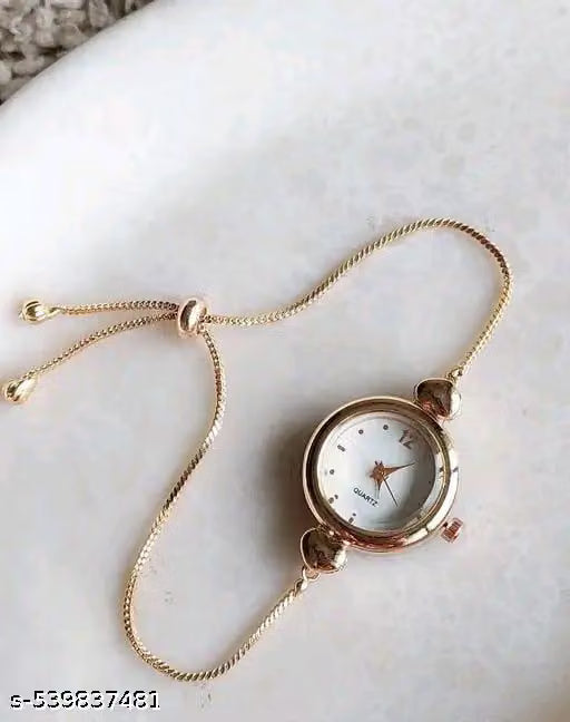 Deen Bazar Unisex Beige Chain Analog Watch – Elegant Casual Style
