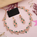 Deen Bazar Women's Minimal Alloy Necklace and Earrings Jewellery Set