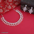 Deen Bazar Women's Chain Linked Brass Necklace and Earrings Jewellery Set